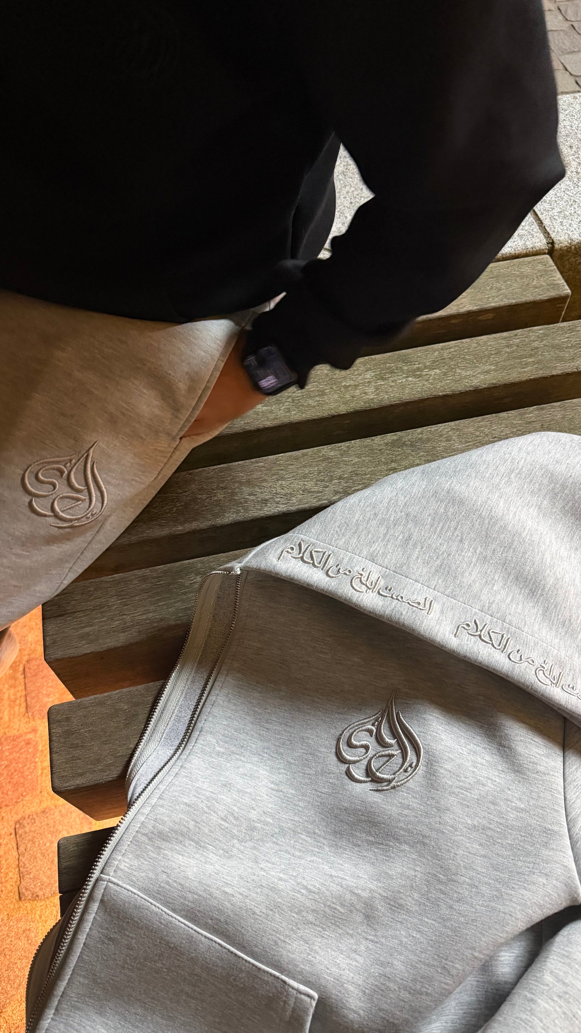 Grey Signature Zip-Up Hoodie