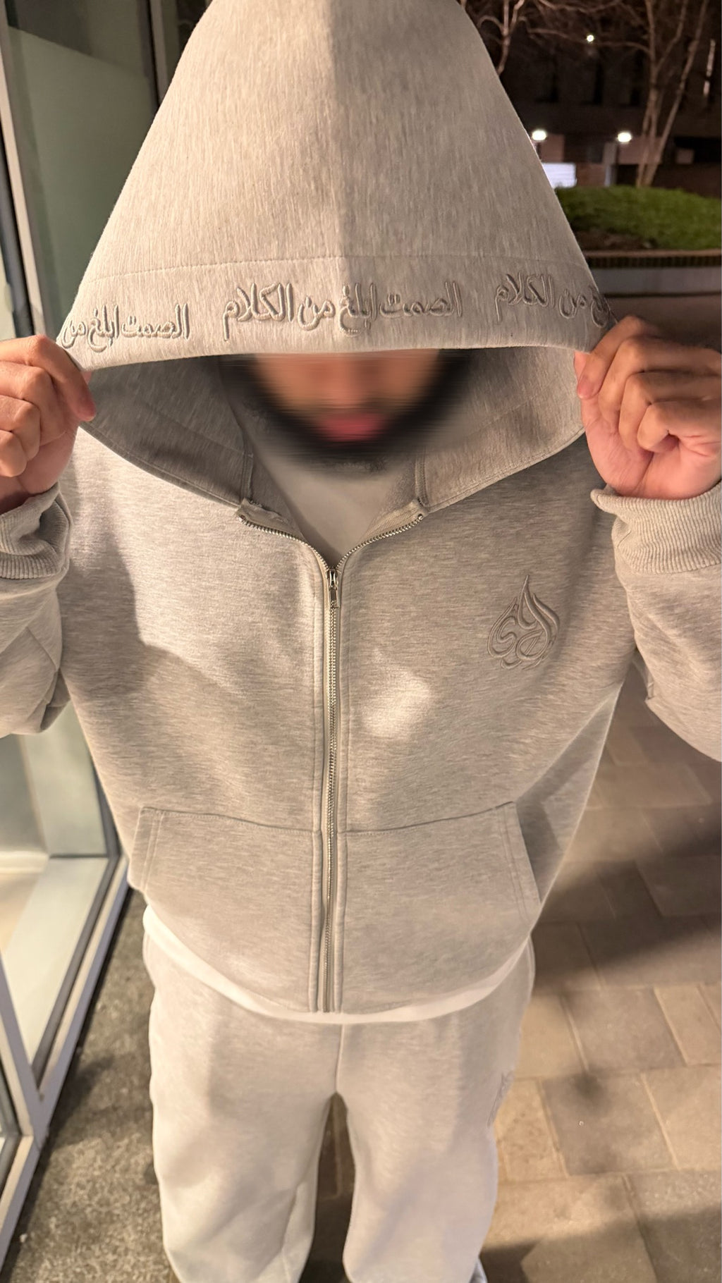 Grey Signature Zip-Up Hoodie