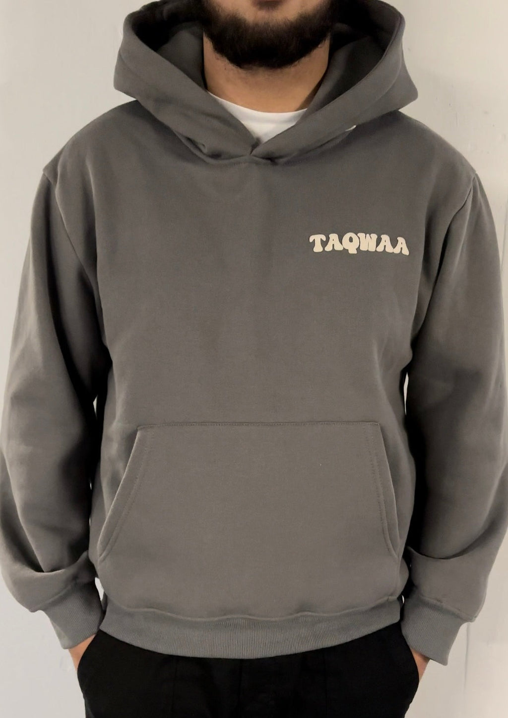 Patience Trust Faith Peace - Oversized Charcoal Grey