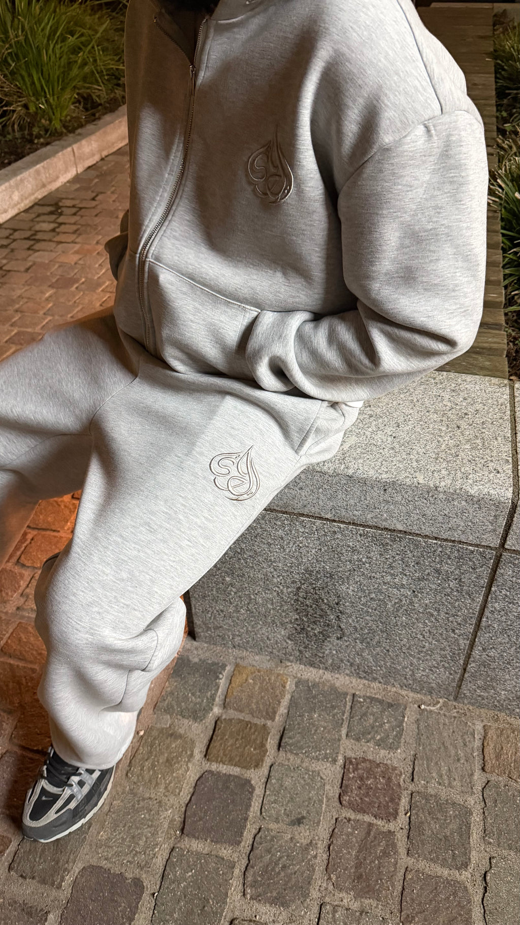 Grey Signature Zip-Up Hoodie
