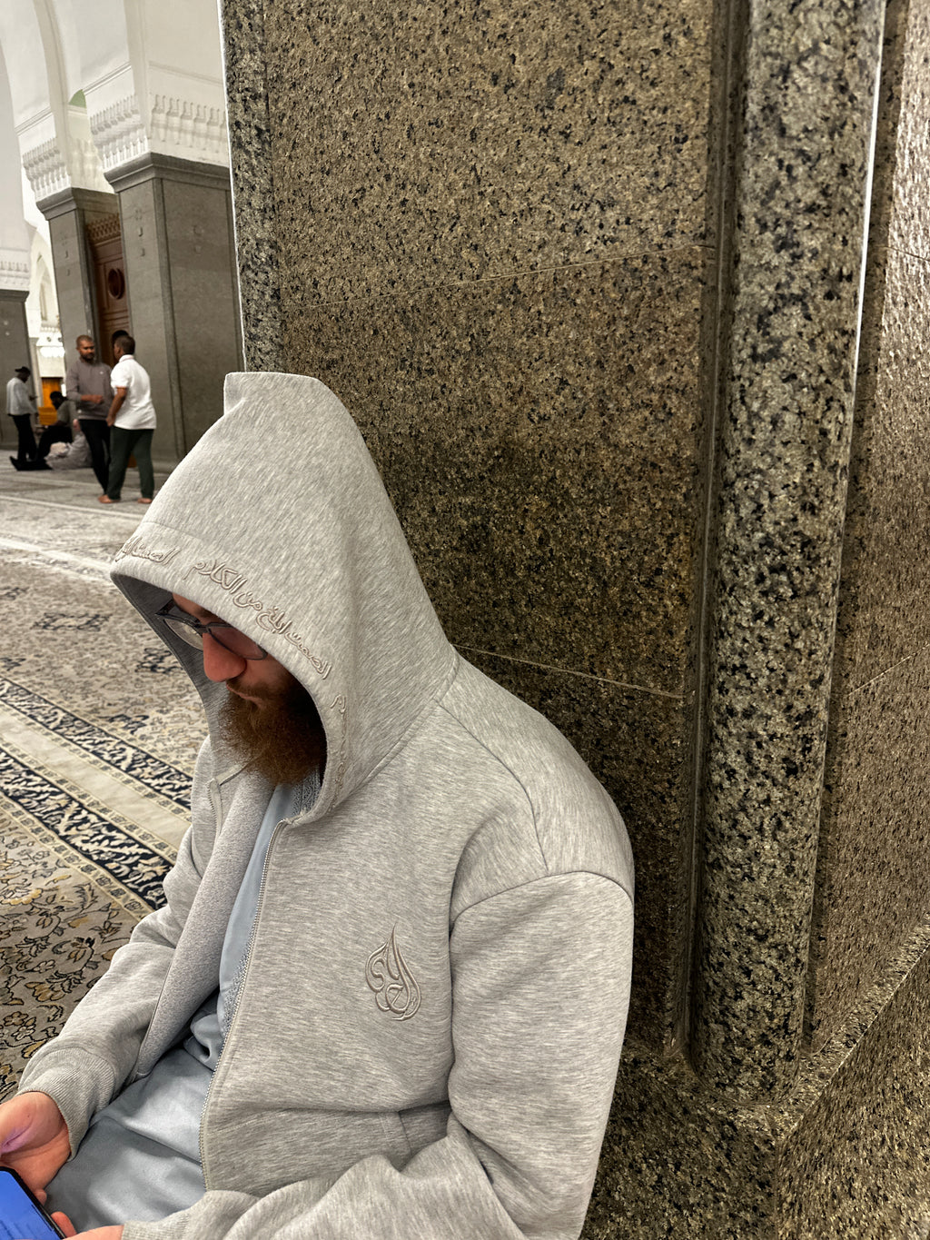 Grey Signature Zip-Up Hoodie